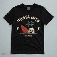 Punta Mita Mexico Vintage Surfing Skeleton Skull T-Shirt thumb 5