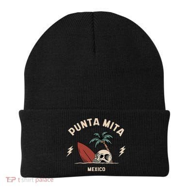 Punta Mita Mexico Vintage Surfing Skeleton Skull Beanie