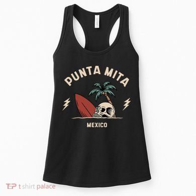 Punta Mita Mexico Vintage Surfing Skeleton Skull Women's Tank Top