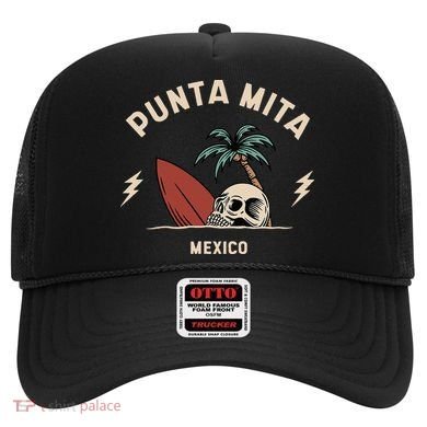 Punta Mita Mexico Vintage Surfing Skeleton Skull Hat