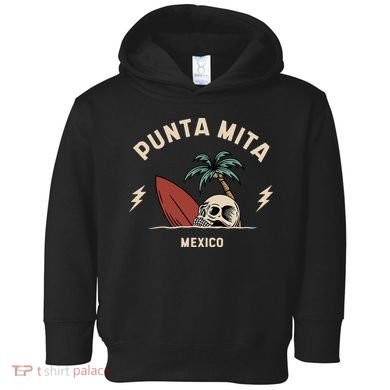 Punta Mita Mexico Vintage Surfing Skeleton Skull Toddler Hoodie