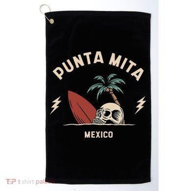 Punta Mita Mexico Vintage Surfing Skeleton Skull Golf Towel