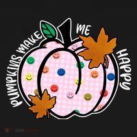 Pumpkins Make Me Happy Cute Fall Autumn USA-Made Doggie Bandana thumb 2