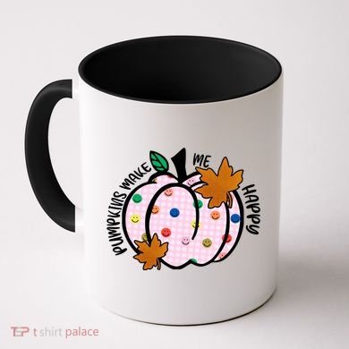 Pumpkins Make Me Happy Cute Fall Autumn Coffee Mug