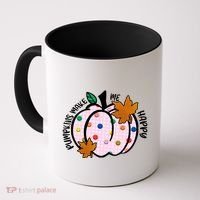 Pumpkins Make Me Happy Cute Fall Autumn Coffee Mug thumb 0