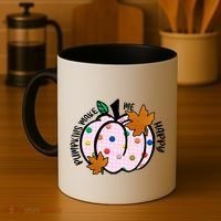 Pumpkins Make Me Happy Cute Fall Autumn Coffee Mug thumb 4