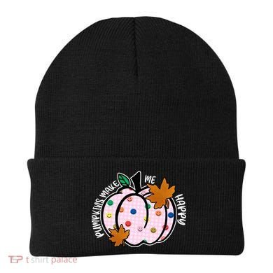 Pumpkins Make Me Happy Cute Fall Autumn Beanie