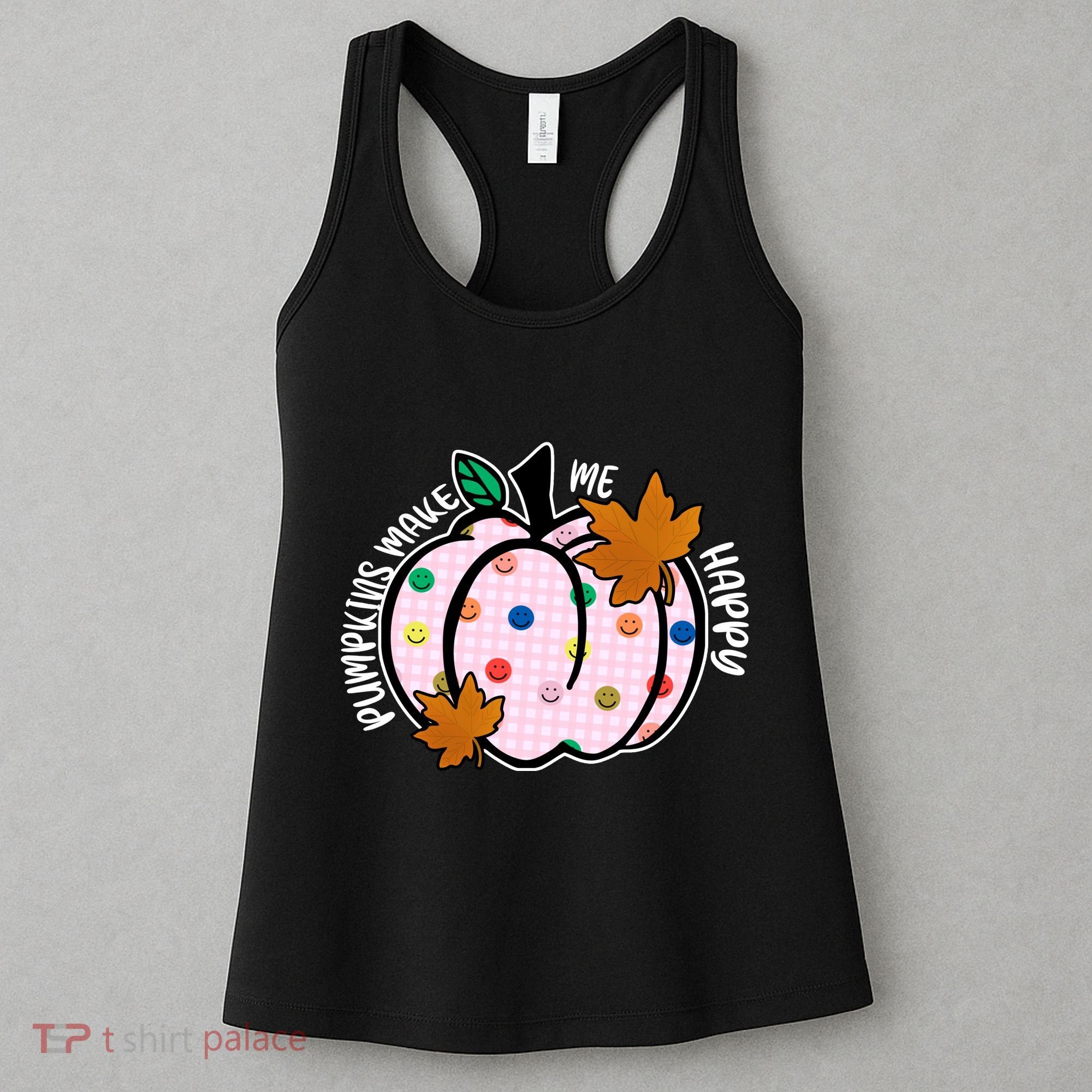 Pumpkins Make Me Happy Cute Fall Autumn Women's Tank Top