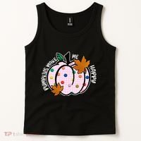 Pumpkins Make Me Happy Cute Fall Autumn Tank Top thumb 2