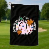 Pumpkins Make Me Happy Cute Fall Autumn Golf Towel thumb 1