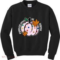 Pumpkins Make Me Happy Cute Fall Autumn Kids Sweatshirt thumb 0