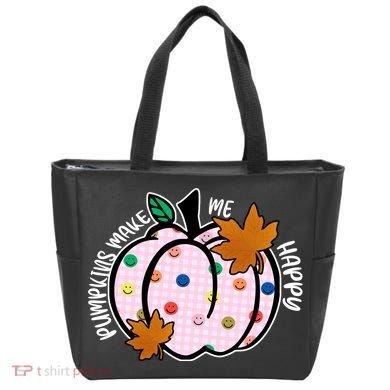 Pumpkins Make Me Happy Cute Fall Autumn Tote Bag