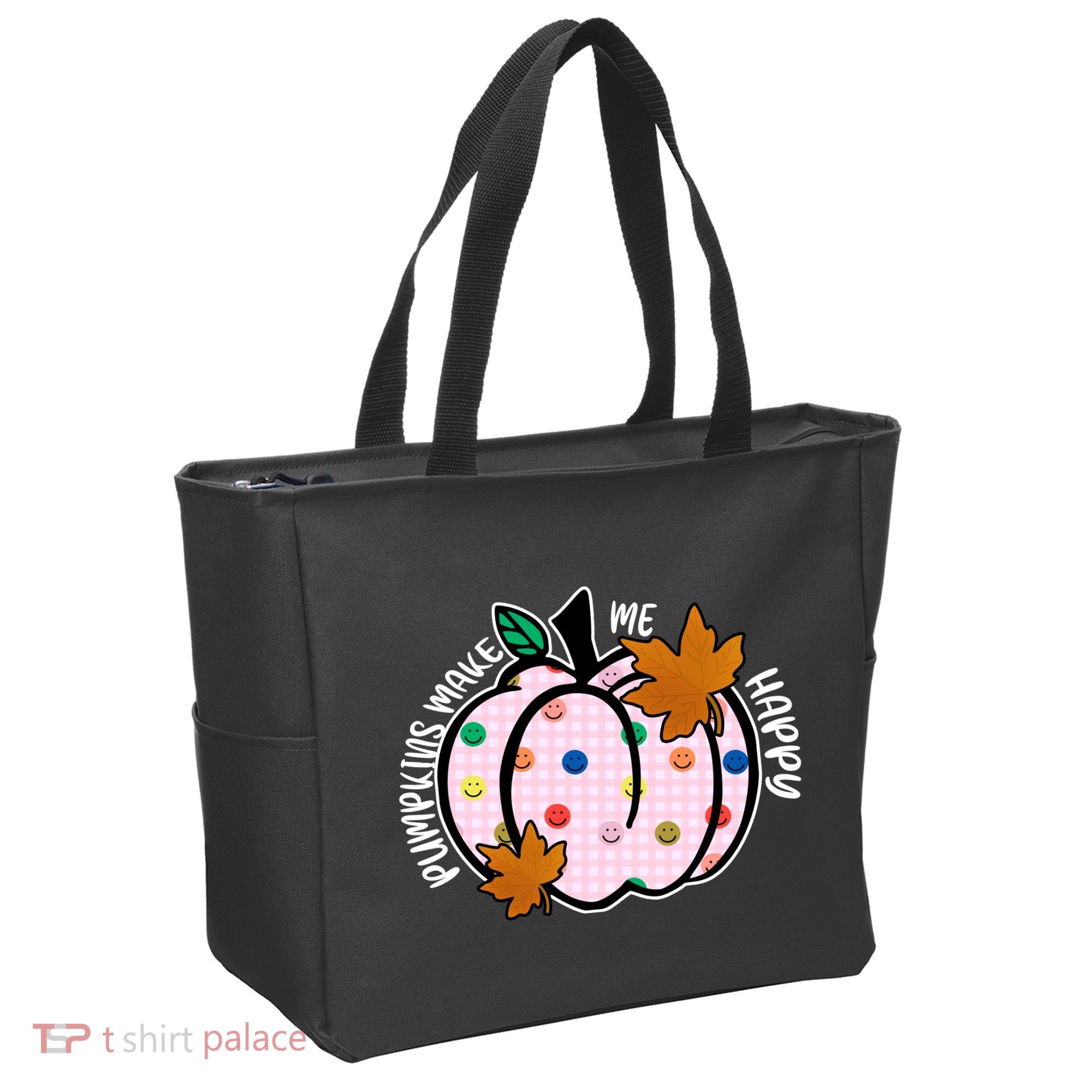Pumpkins Make Me Happy Cute Fall Autumn Tote Bag