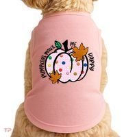 Pumpkins Make Me Happy Cute Fall Autumn Doggie Tank thumb 0
