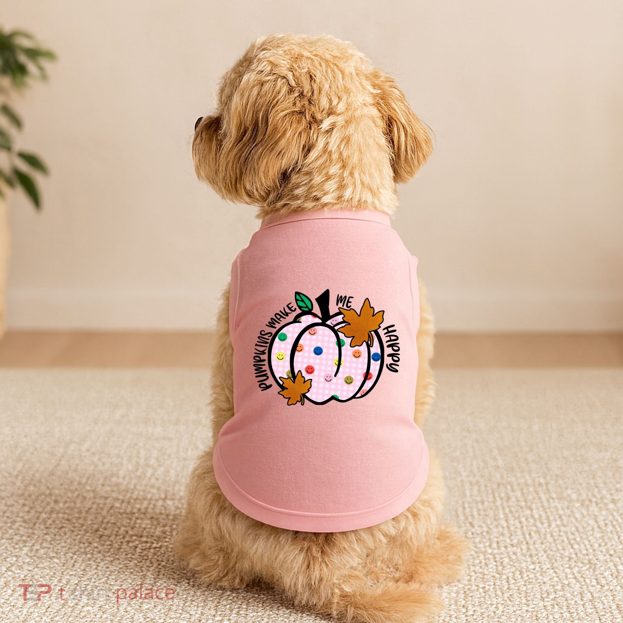 Pumpkins Make Me Happy Cute Fall Autumn Doggie Tank