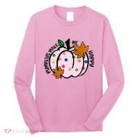 Pumpkins Make Me Happy Cute Fall Autumn Long Sleeve Shirt thumb 0