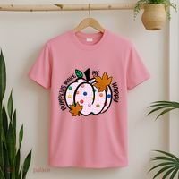 Pumpkins Make Me Happy Cute Fall Autumn T-Shirt thumb 2