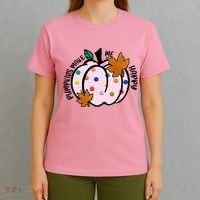 Pumpkins Make Me Happy Cute Fall Autumn T-Shirt thumb 4
