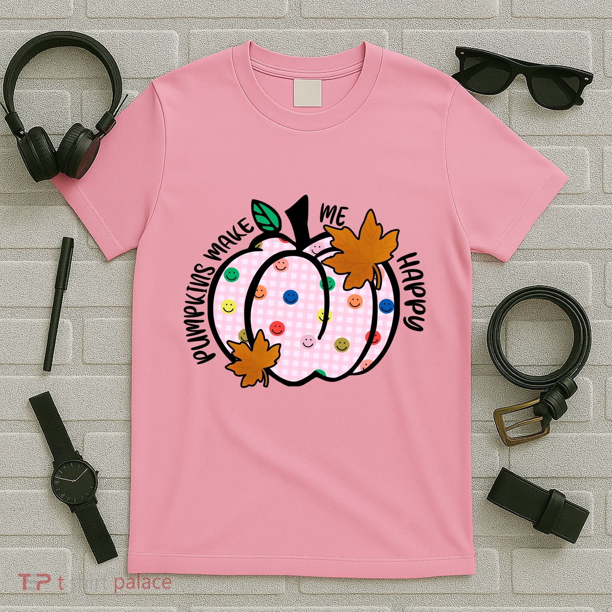 Pumpkins Make Me Happy Cute Fall Autumn T-Shirt