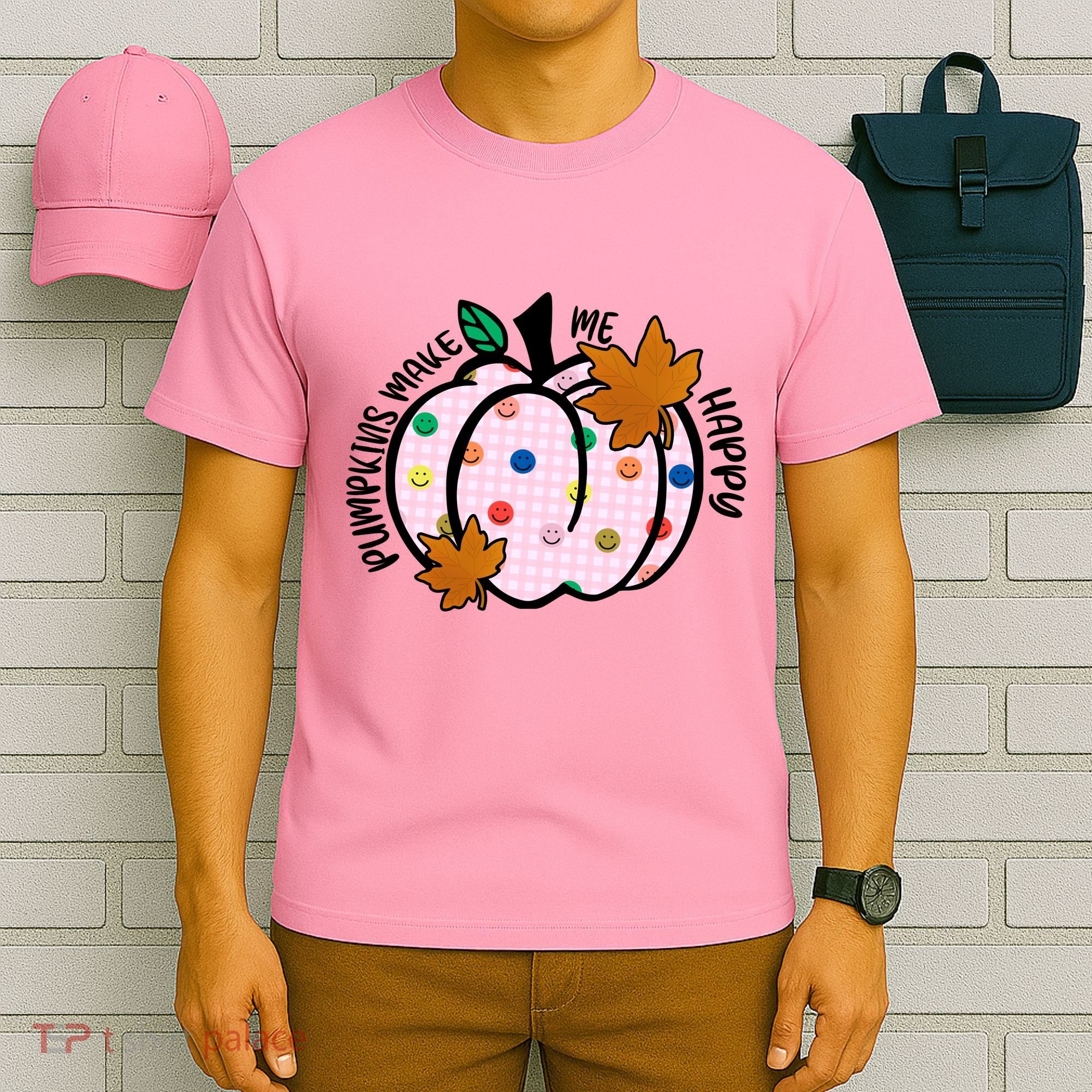 Pumpkins Make Me Happy Cute Fall Autumn T-Shirt