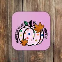 Pumpkins Make Me Happy Cute Fall Autumn Coaster thumb 0