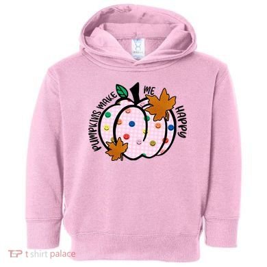 Pumpkins Make Me Happy Cute Fall Autumn Toddler Hoodie