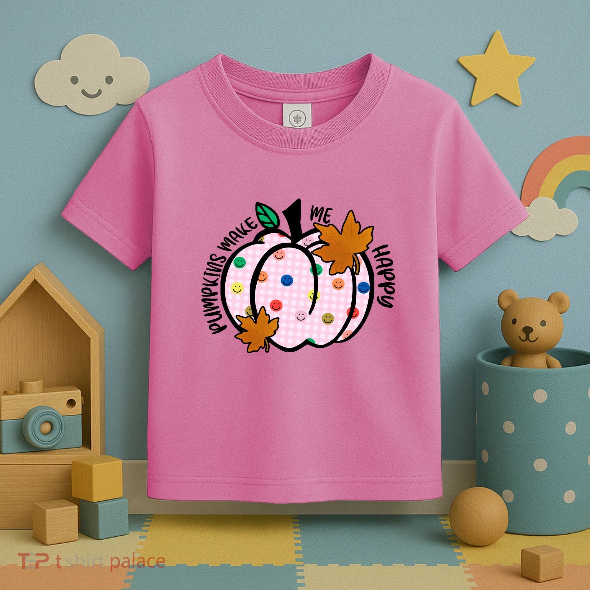 Pumpkins Make Me Happy Cute Fall Autumn Toddler T-Shirt
