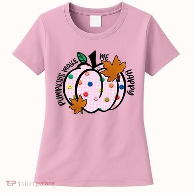 Pumpkins Make Me Happy Cute Fall Autumn Women's T-Shirt