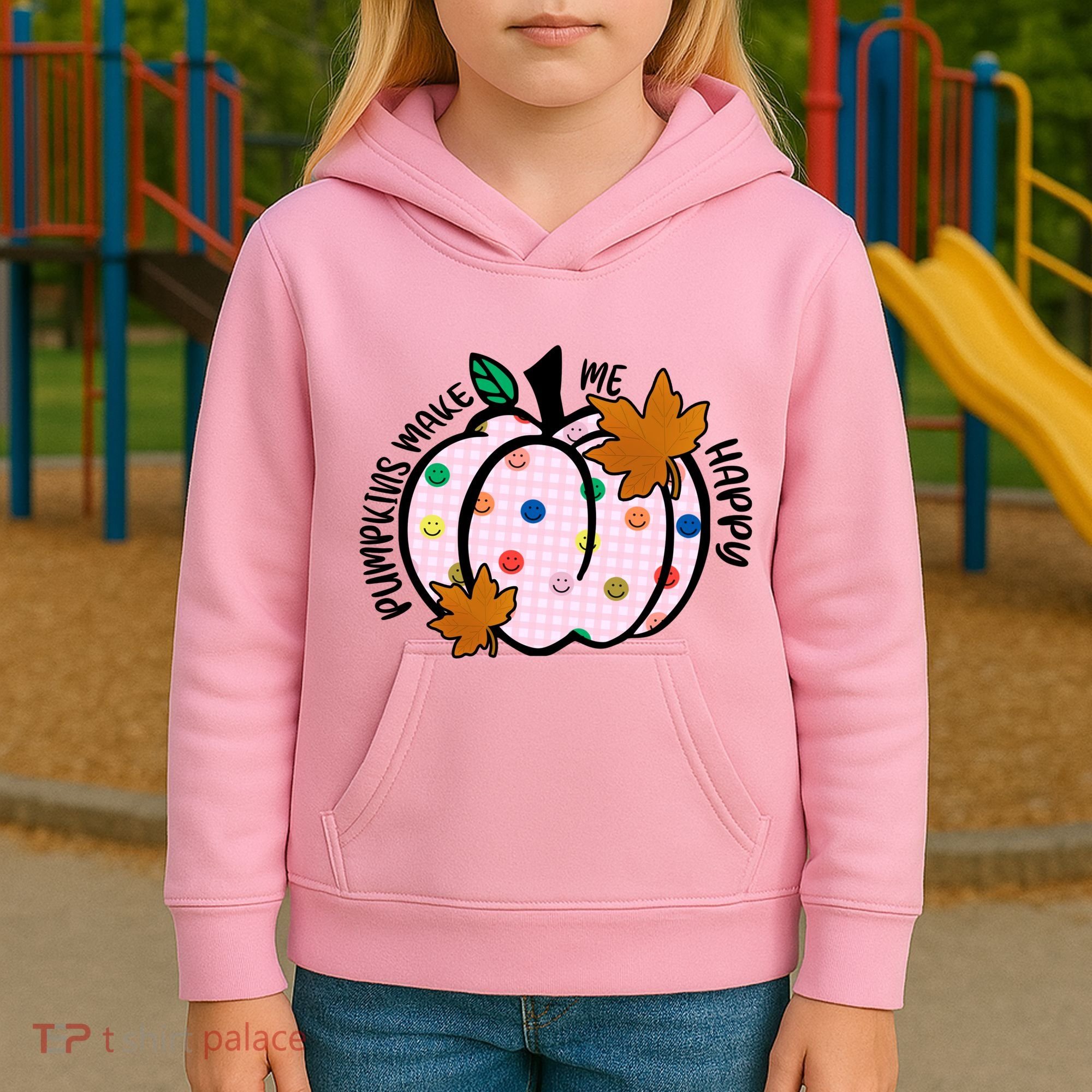 Pumpkins Make Me Happy Cute Fall Autumn Kids Hoodie