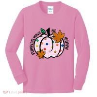 Pumpkins Make Me Happy Cute Fall Autumn Kids Long Sleeve Shirt thumb 0