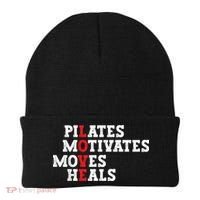Pilates Motivates Moves Heals Love Exercise Workout Fitness Cool Gift Beanie thumb 0