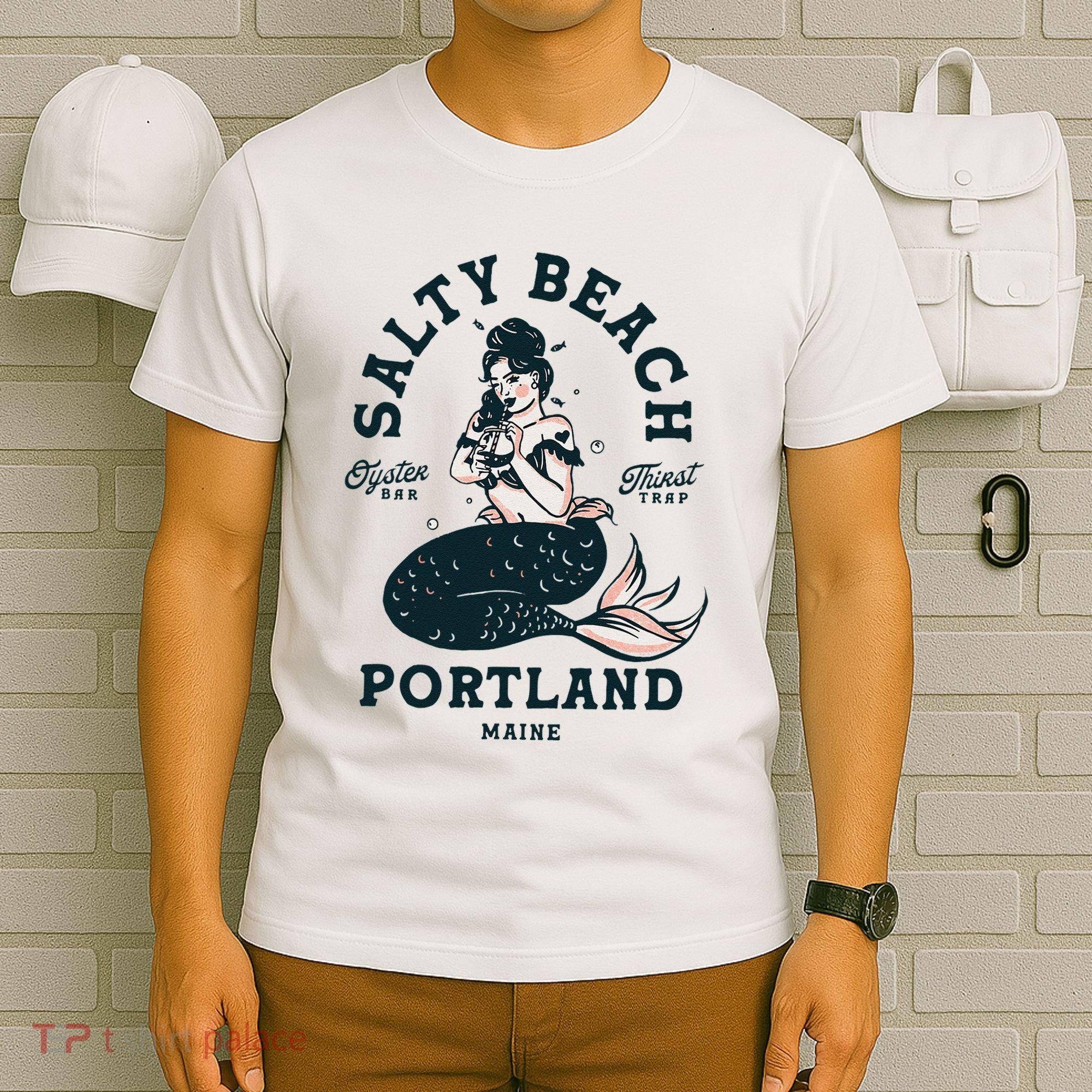 Portland Maine Mermaid Maine Lobster Oyster Mermaids T-Shirt