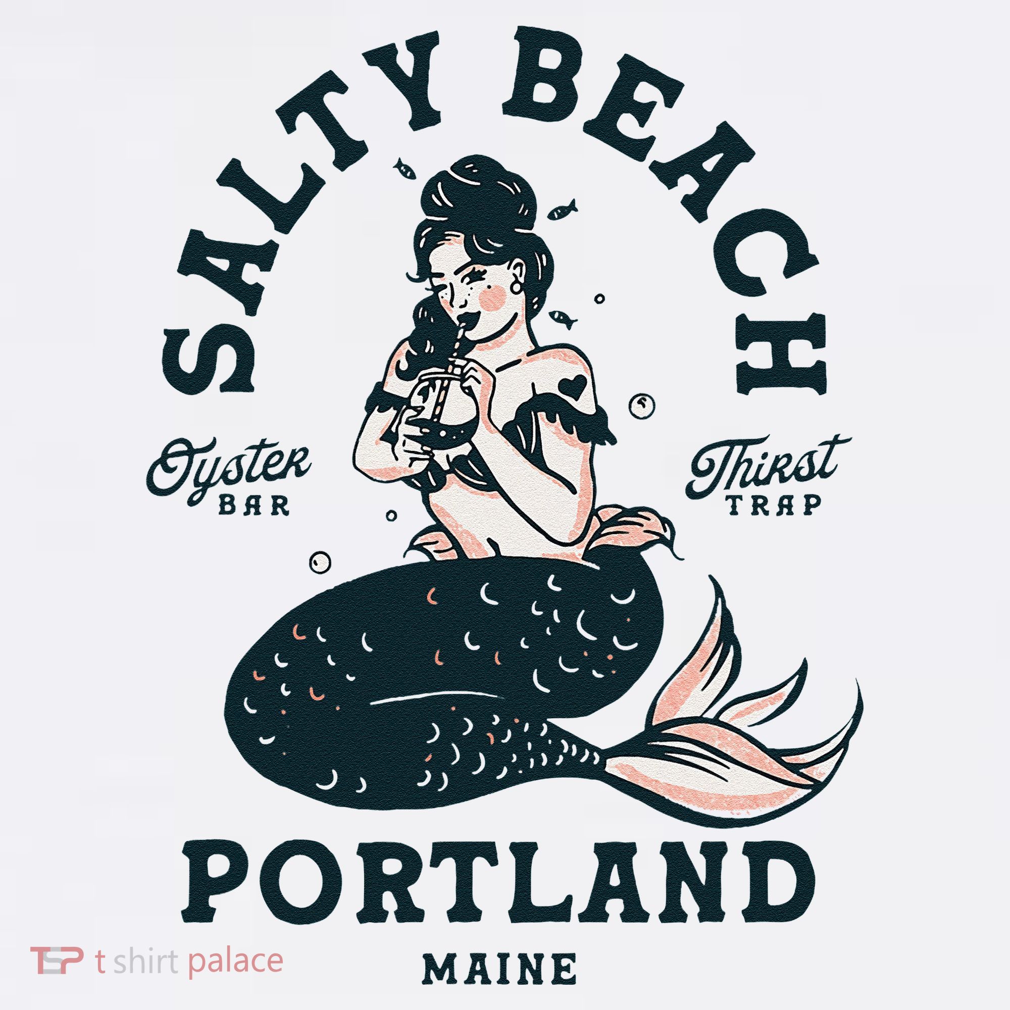 Portland Maine Mermaid Maine Lobster Oyster Mermaids T-Shirt