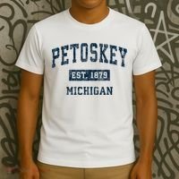 Petoskey Michigan Mi Vintage Sports T-Shirt thumb 3