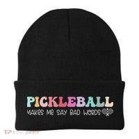 Pickleball Makes Me Say Bad Words, Funny Pickleball Lovers Beanie thumb 0