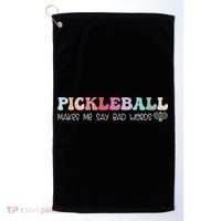 Pickleball Makes Me Say Bad Words, Funny Pickleball Lovers Golf Towel thumb 0