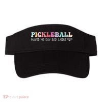 Pickleball Makes Me Say Bad Words, Funny Pickleball Lovers Visor thumb 0