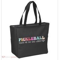 Pickleball Makes Me Say Bad Words, Funny Pickleball Lovers Tote Bag thumb 2