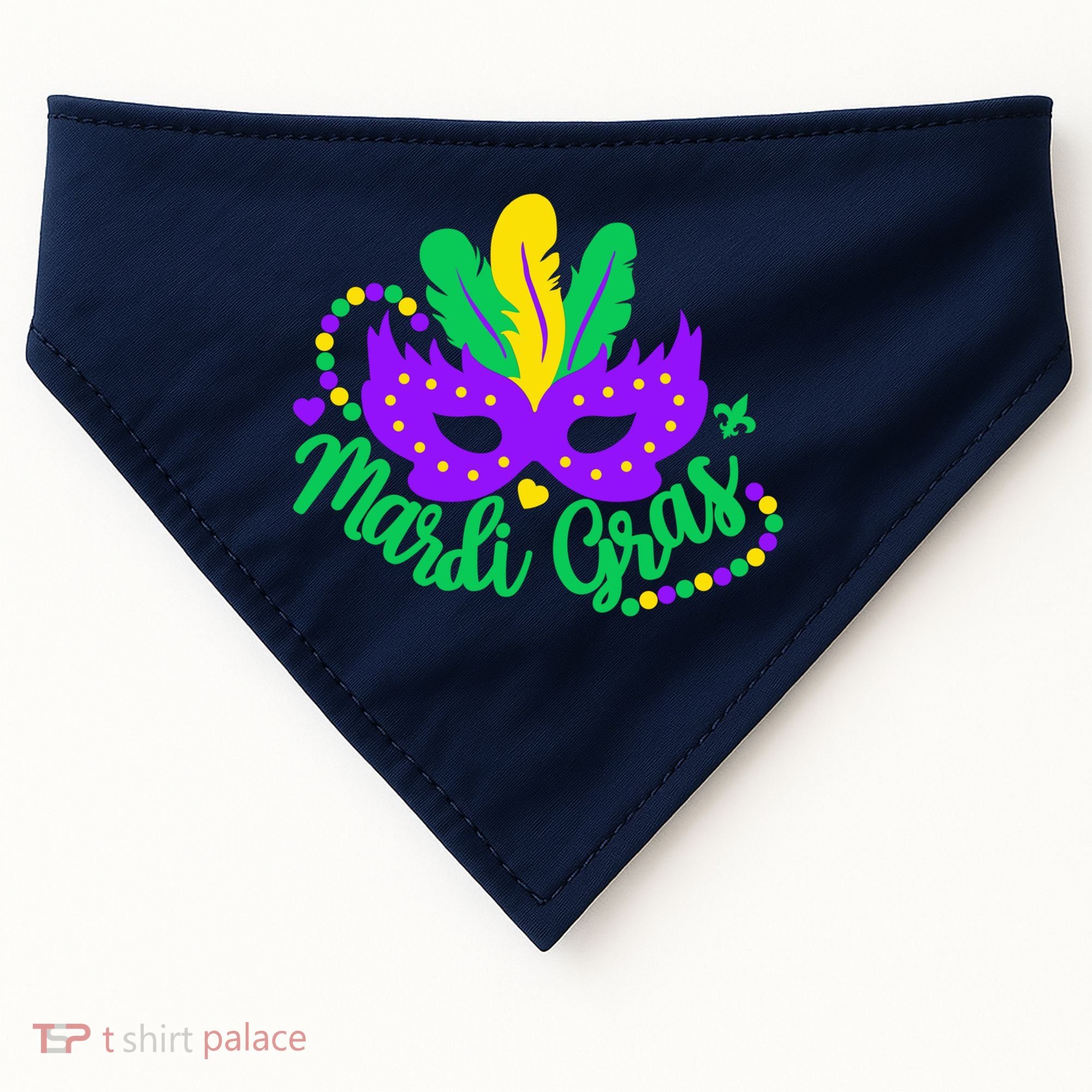 Princess Masquerade Mask Mardi Gras USA-Made Doggie Bandana
