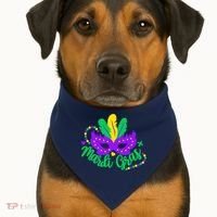 Princess Masquerade Mask Mardi Gras USA-Made Doggie Bandana thumb 1