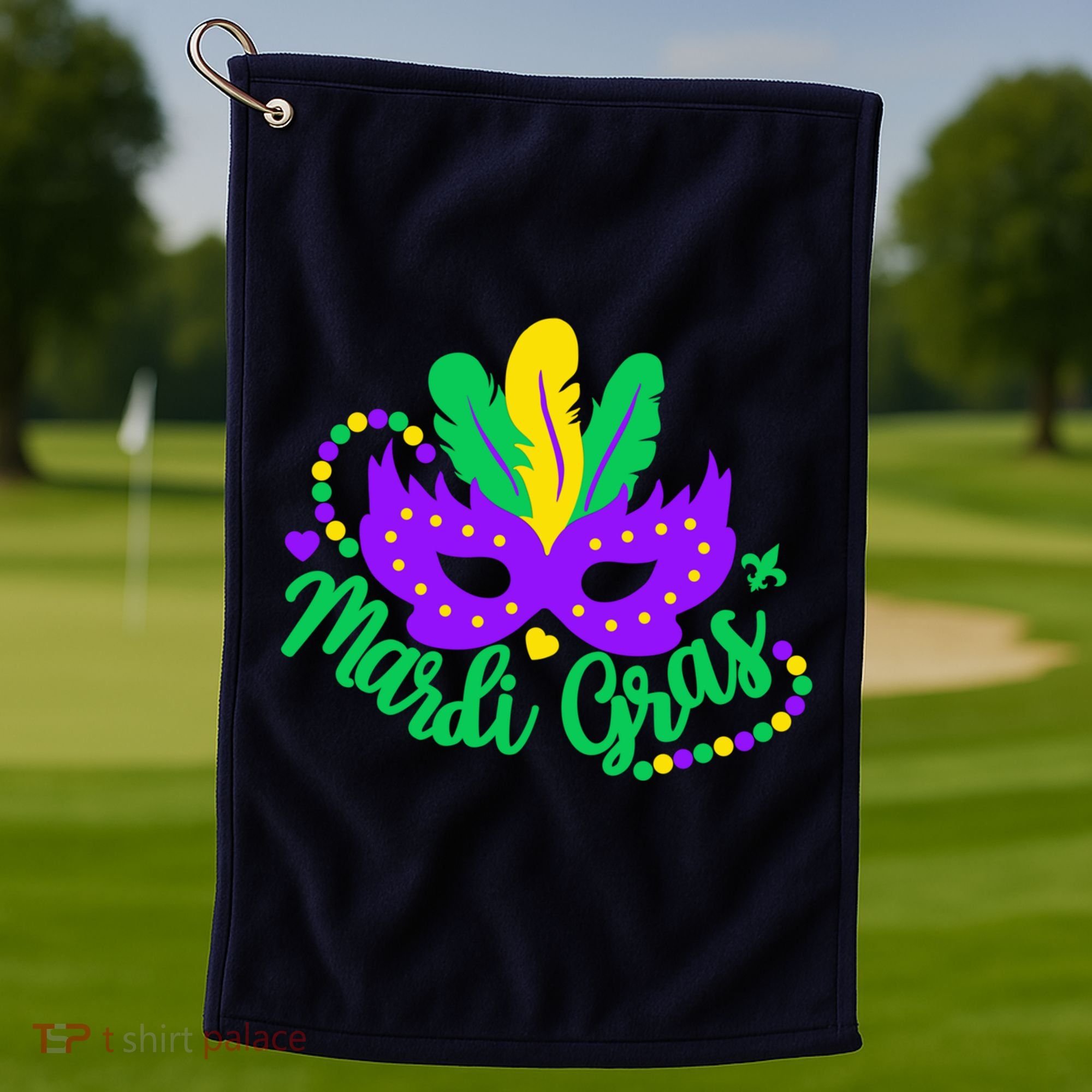Princess Masquerade Mask Mardi Gras Golf Towel