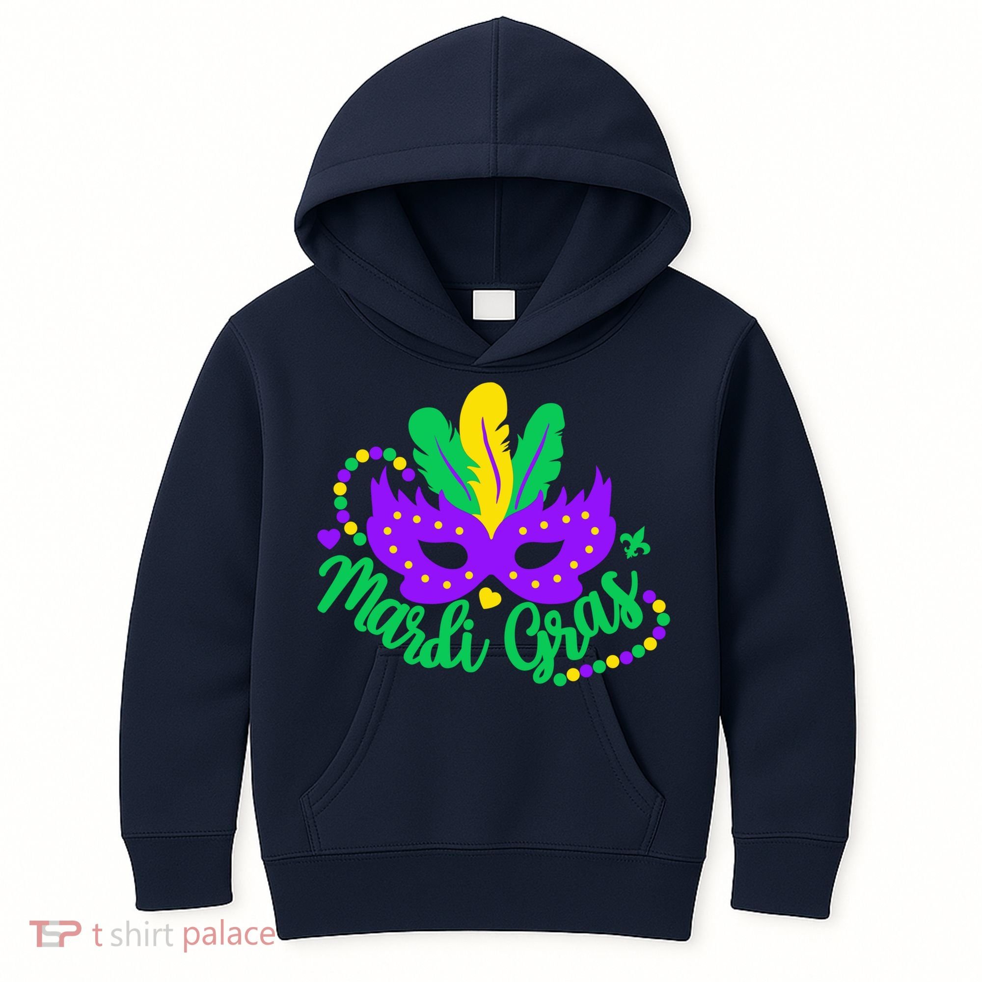 Princess Masquerade Mask Mardi Gras Kids Hoodie
