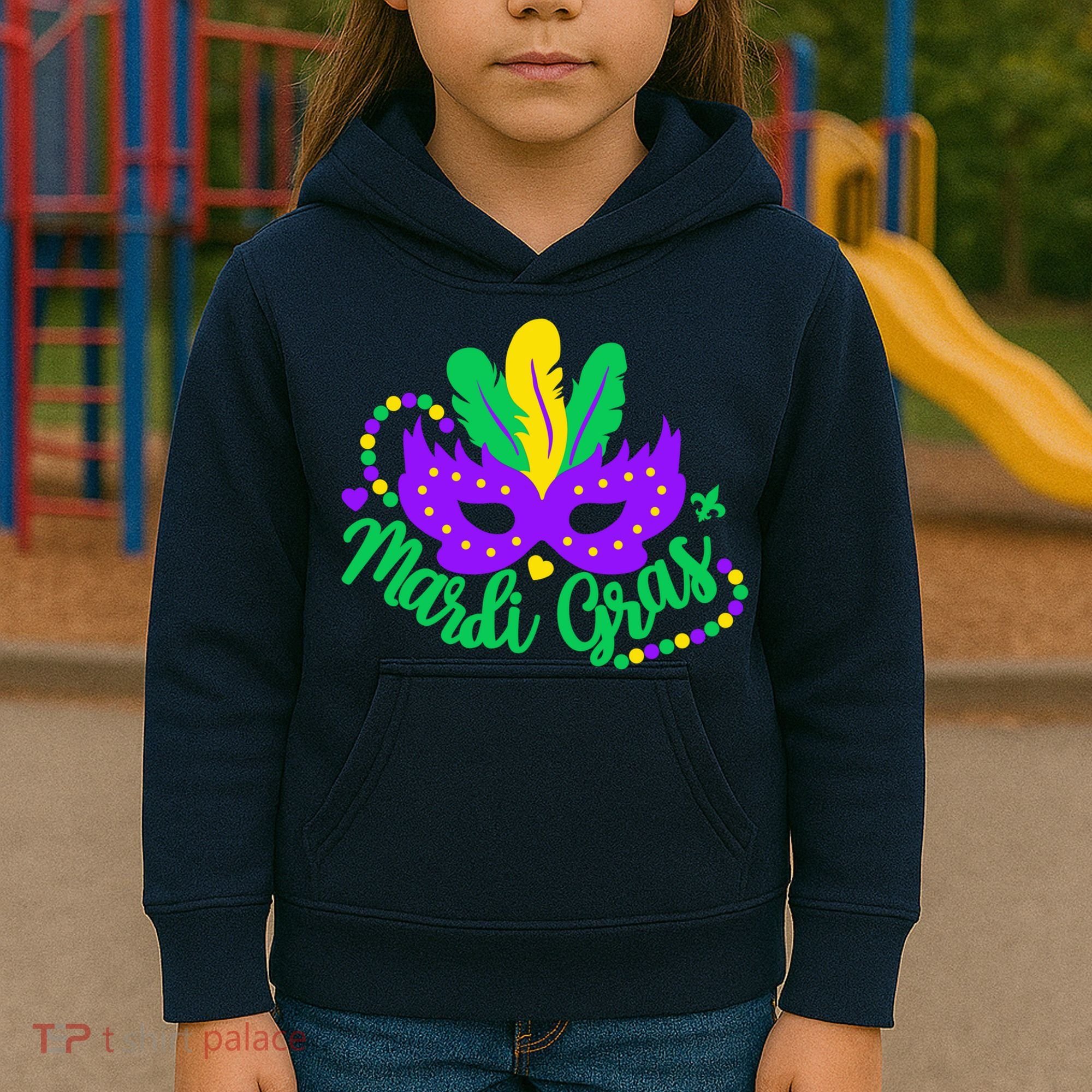 Princess Masquerade Mask Mardi Gras Kids Hoodie