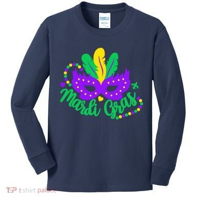 Princess Masquerade Mask Mardi Gras Kids Long Sleeve Shirt
