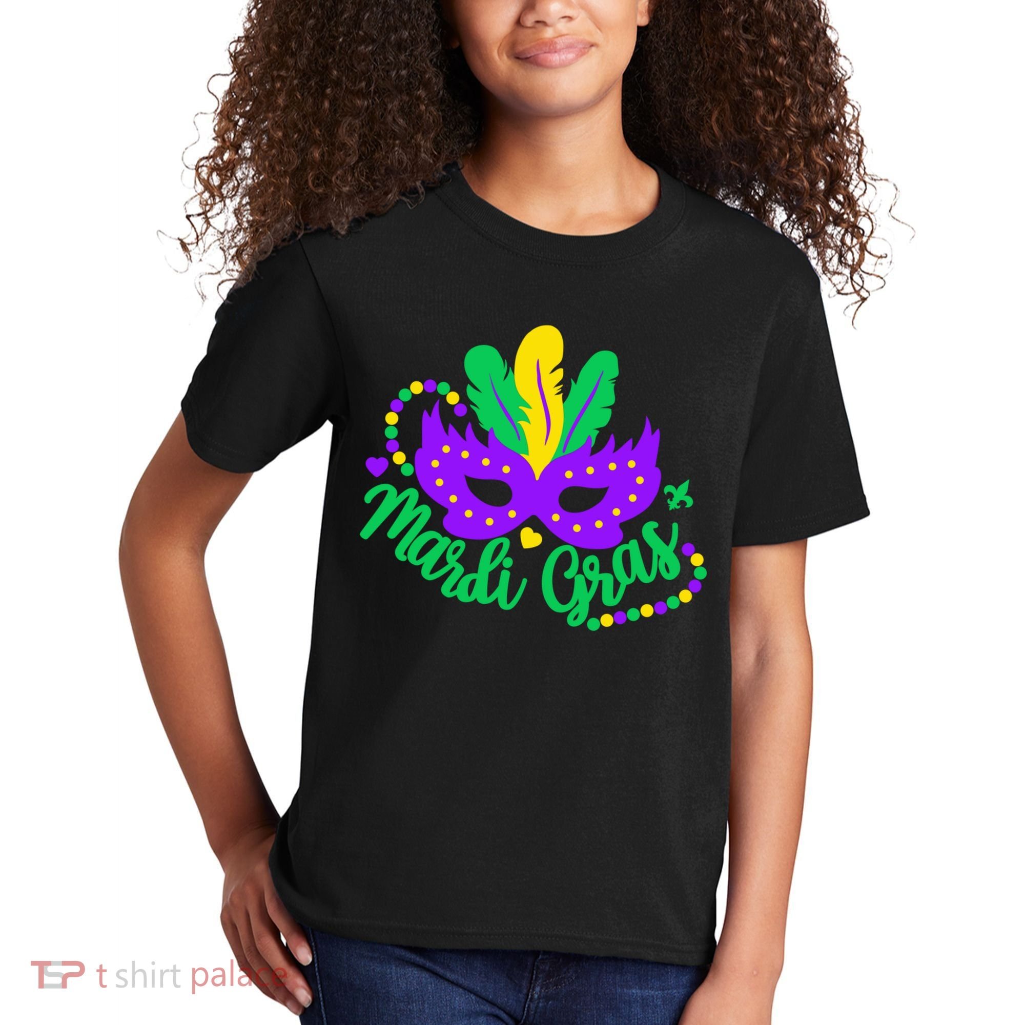Princess Masquerade Mask Mardi Gras Kids T-Shirt