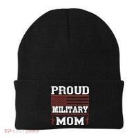 Proud Military Mom Us Military Happy Veterans Day Gift Beanie thumb 0