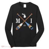 Paddle Mi Michigan Lake Life Painted Oars Long Sleeve Shirt thumb 0