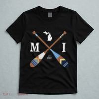 Paddle Mi Michigan Lake Life Painted Oars T-Shirt thumb 5