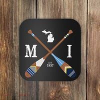 Paddle Mi Michigan Lake Life Painted Oars Coaster thumb 0
