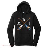 Paddle Mi Michigan Lake Life Painted Oars Women's Hoodie thumb 0